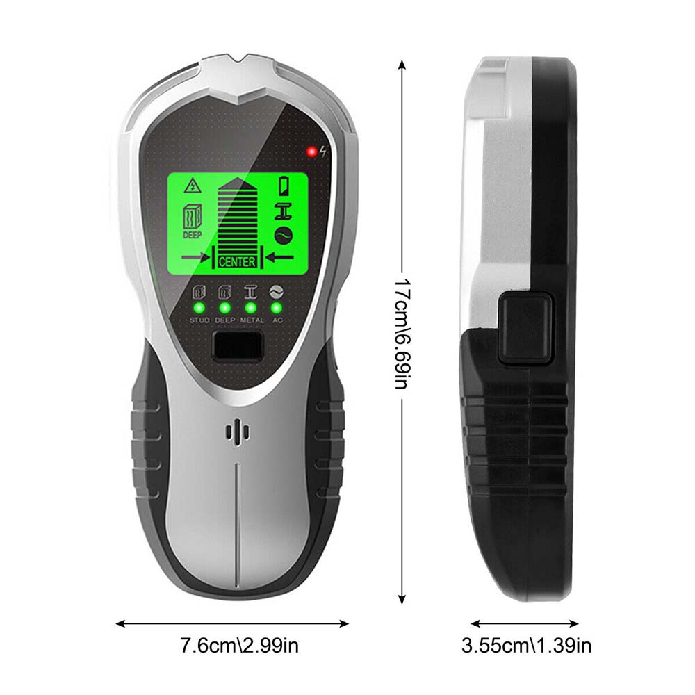 5 in 1 LCD Stud Finder Pipe Sensor Metals Wire Detector Electric Wall Scanner