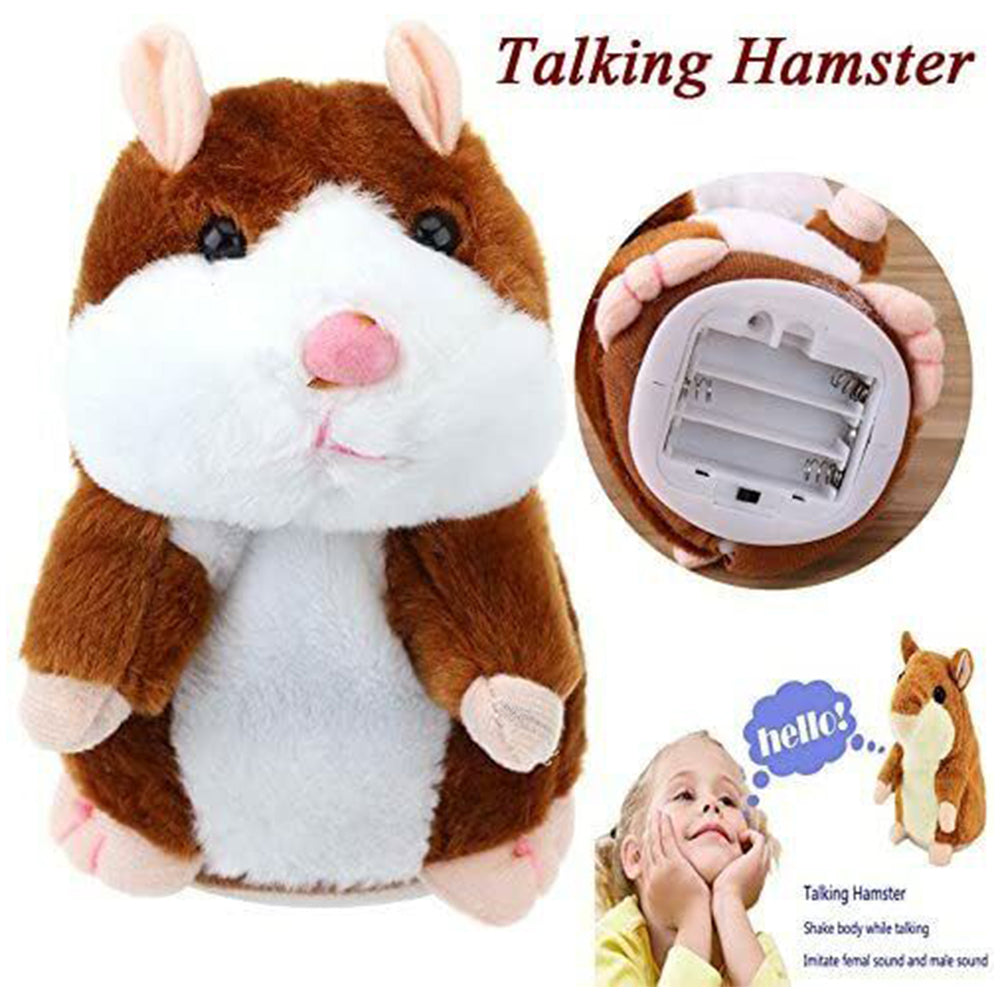 16CM Repeats What You Say Mimicry Pet Toy Talking Hamster Plush Toy