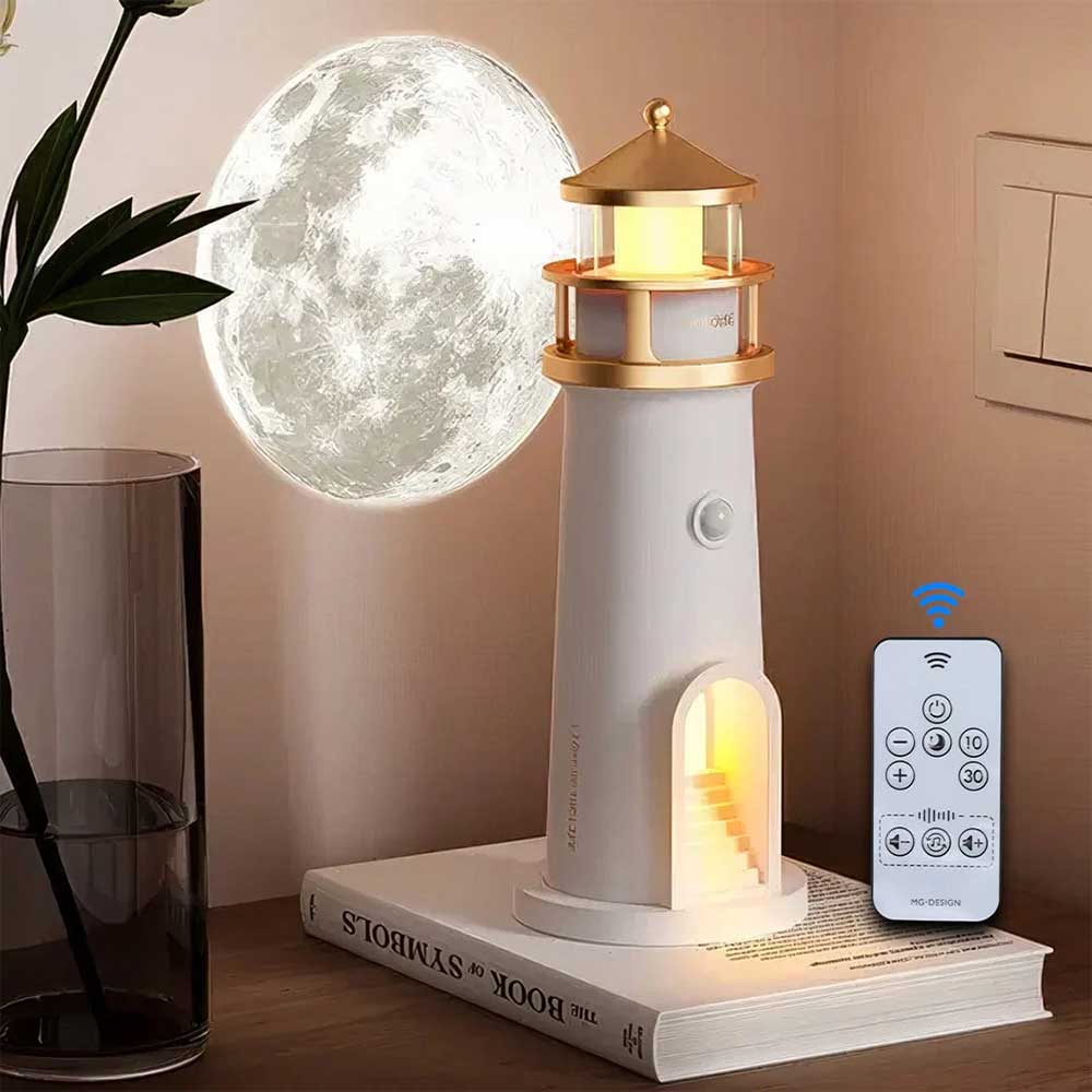 Lighthouse Projector Night Light – 3-in-1 Bluetooth Speaker & White Noise