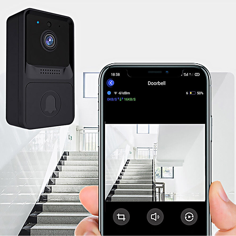 Wireless Doorbell Visible Door Bell WiFi Smart Intercom Ring Security