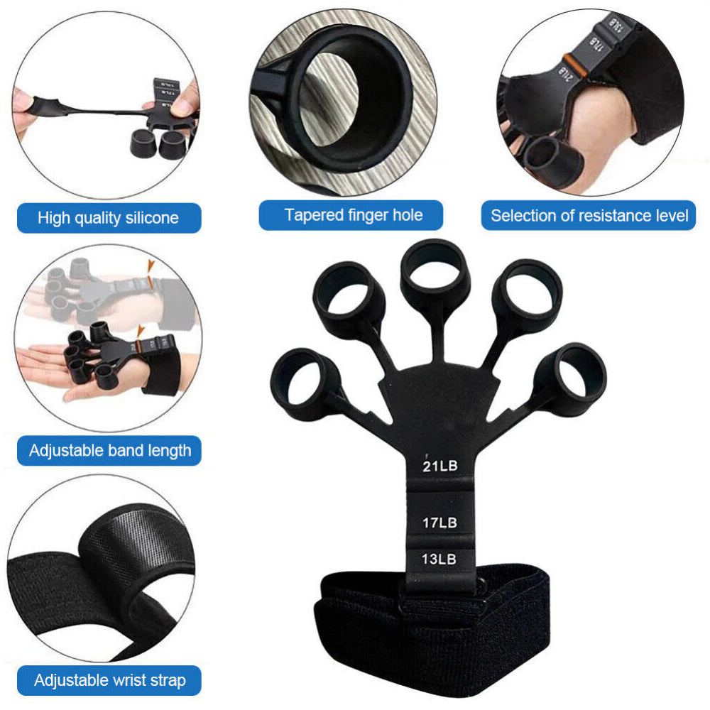 Finger Exerciser Strength Gripper Forearm Trainer Hand Grip Strengthener Therapy