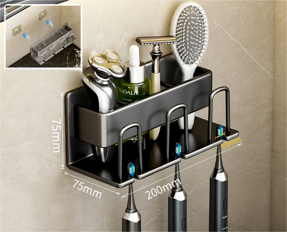 3/4 People Toothbrush Holder Toothpaste Organizer Toothbrush Rack for Bathroom