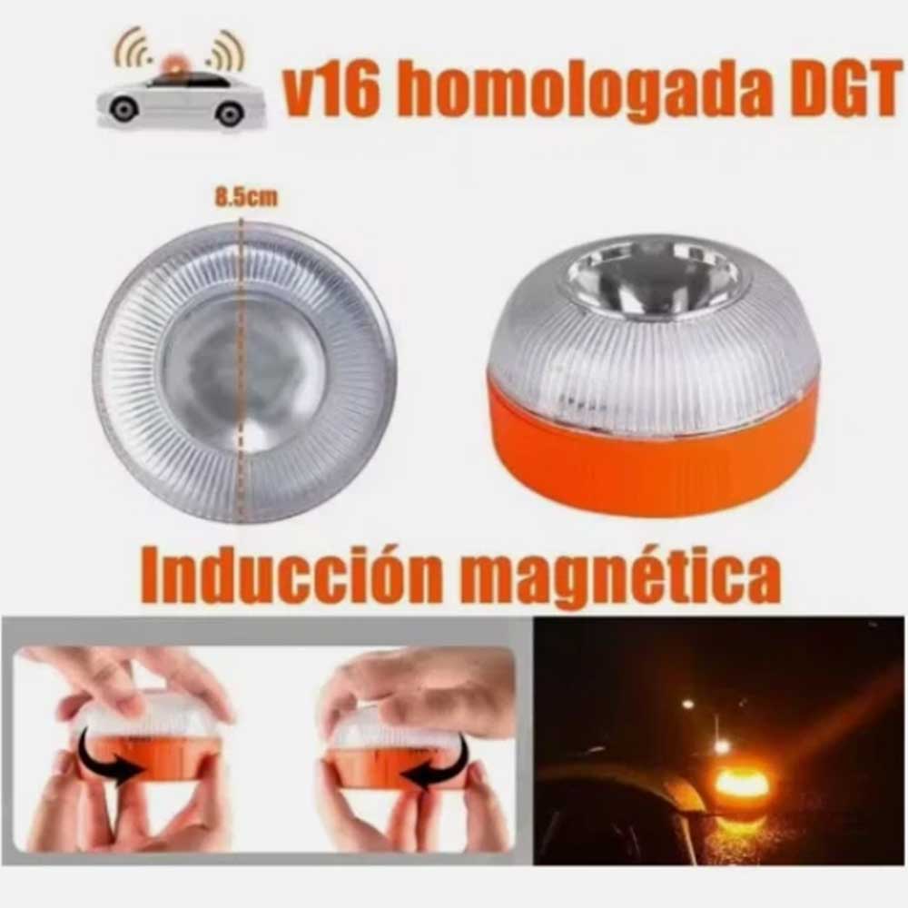 V16 Magnetic Induction Car Emergency Beacon Light - Portable Strobe Flashing