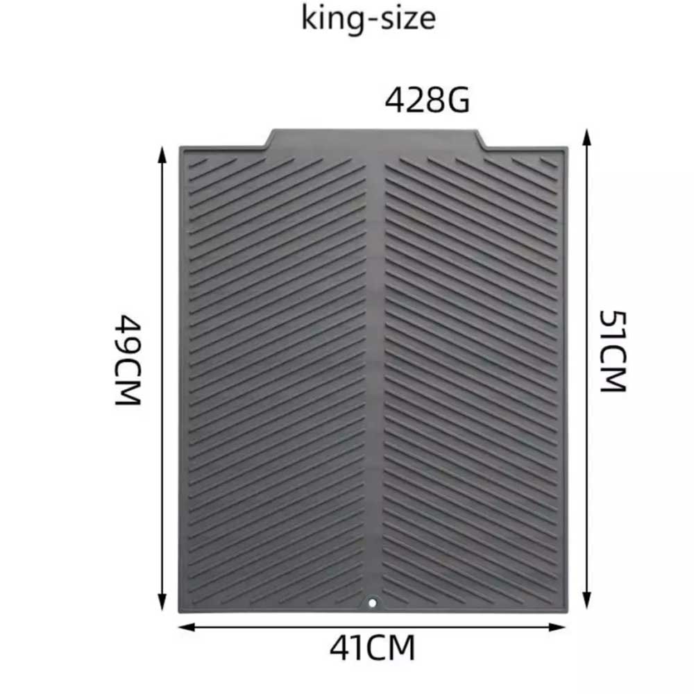 Silicone Dish Draining Mat Kitchen Washing Drainer Tray Drying Pad Grey