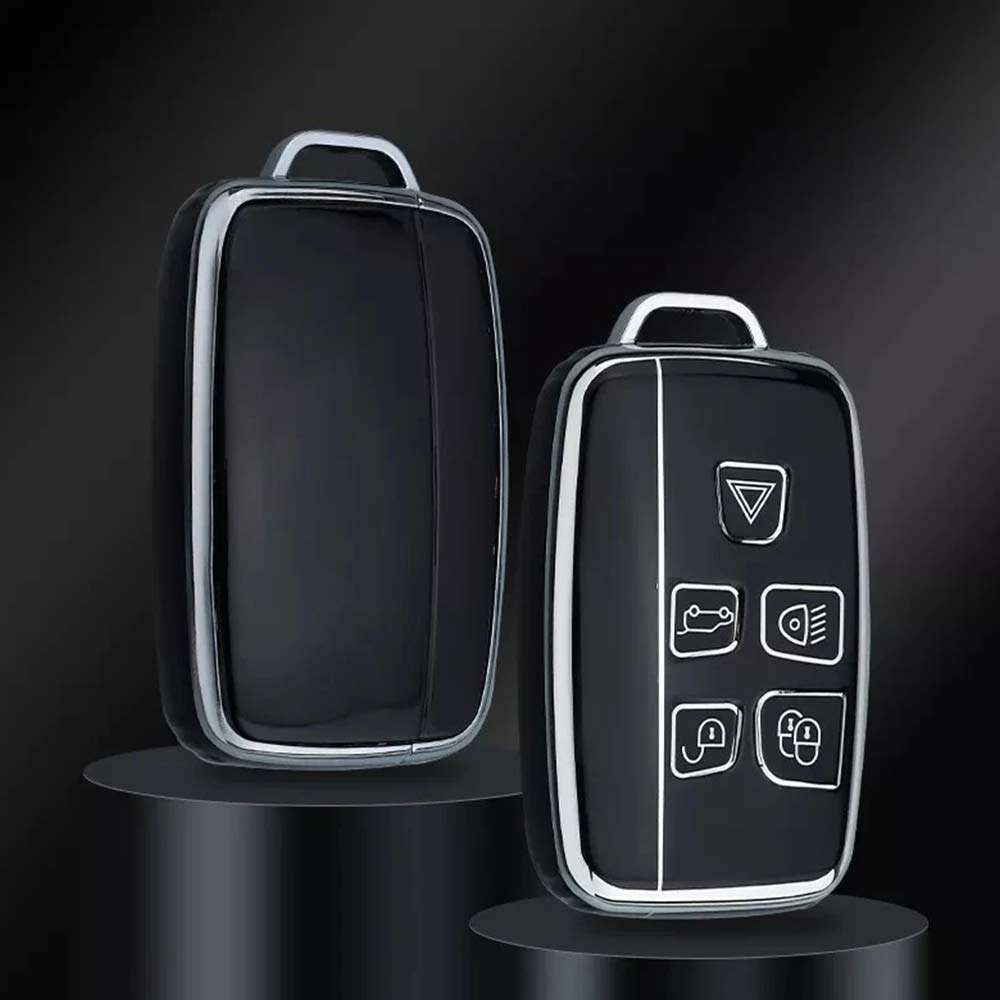 TPU Remote Key Cover Fob Case with Rope Keyring for Land Rover & Jaguar Models