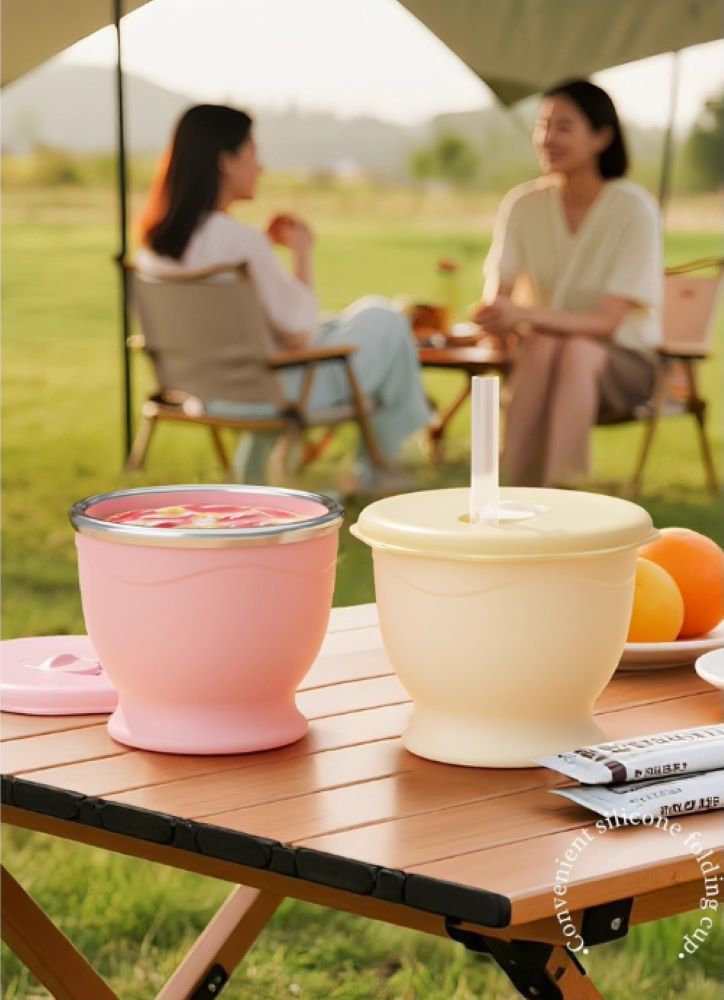 Collapsible Silicone Cup – Portable Folding Travel Cup for Camping Hiking