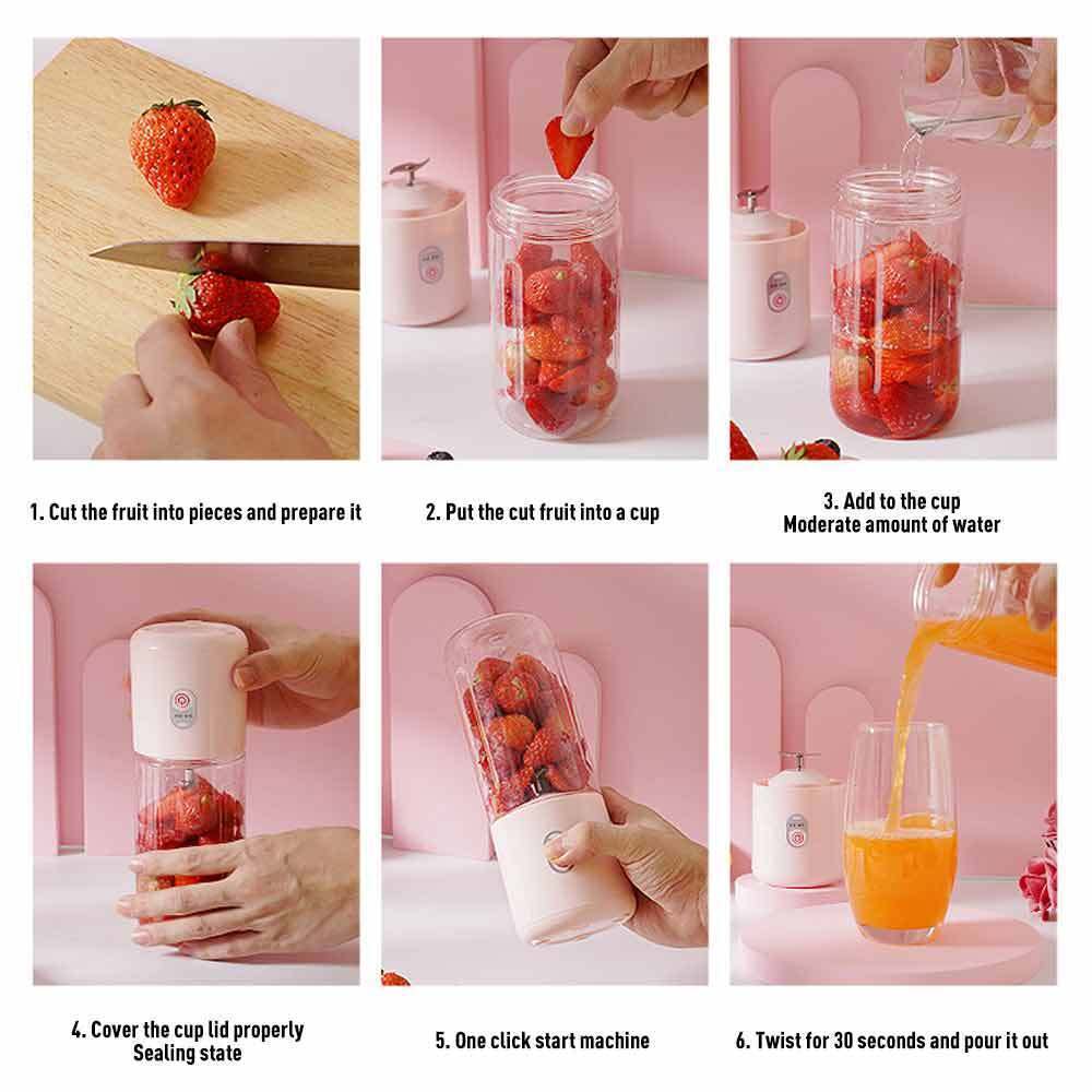 Portable Mini Electric Juice Maker 6Blade Blender Smoothie Juicer fruit Machine