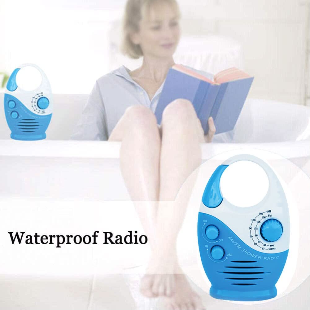 Waterproof Portable FM AM Radio Shower Music Hanging Radio Suit Bathroom Bath
