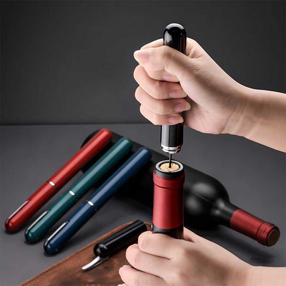 Wine Air Pressure Pump Bottle Opener Pen-shaped Corkscrew,Easy Cork Remover Tool