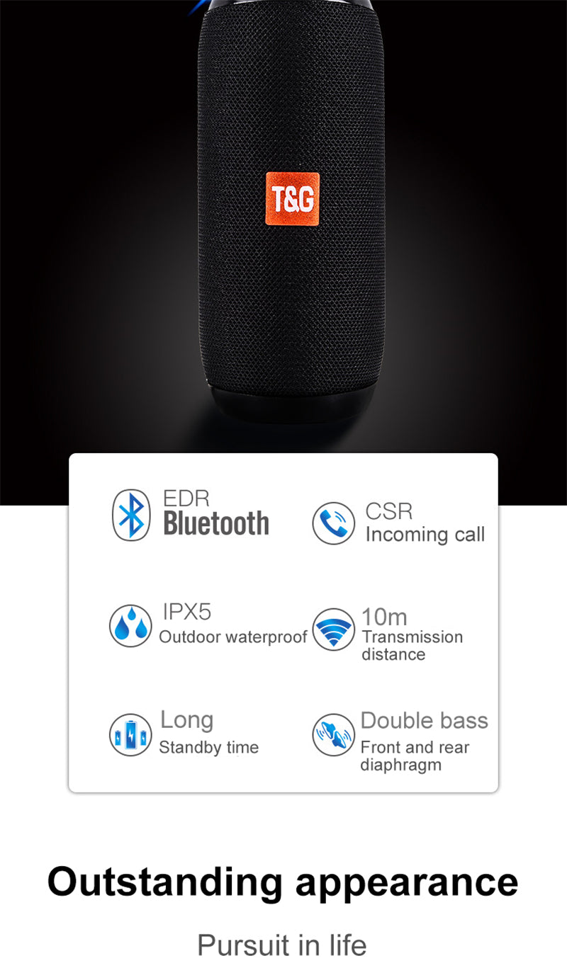 Portable Wireless Bluetooth USB Speaker – Mini Outdoor Speaker with TF Card & FM Radio