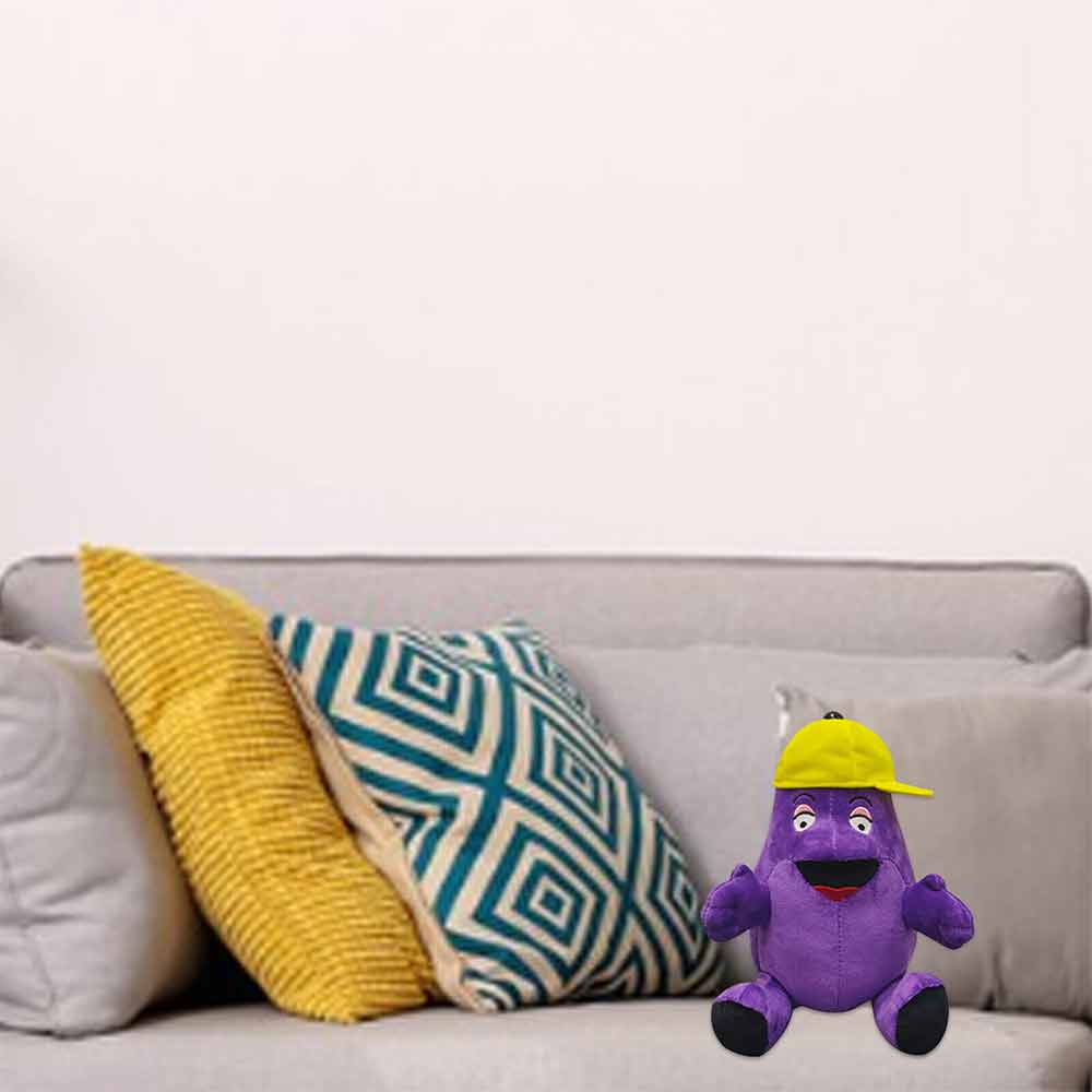 22CM GRIMACE Yellow Hat Plush Doll Purple Eggplant Mcdonald's CollectionToys