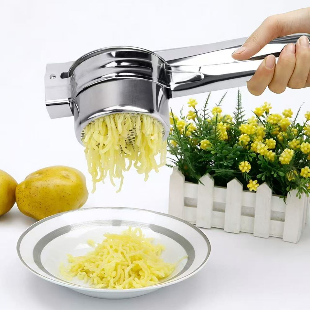 Manual Stainless Steel Juicer & Vegetable Press – for Potato, Lemon, Garlic