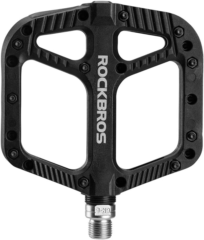 ROCKBROS Bike Pedals Nylon Composite Bearing 9/16" MTB Wide Flat Platform