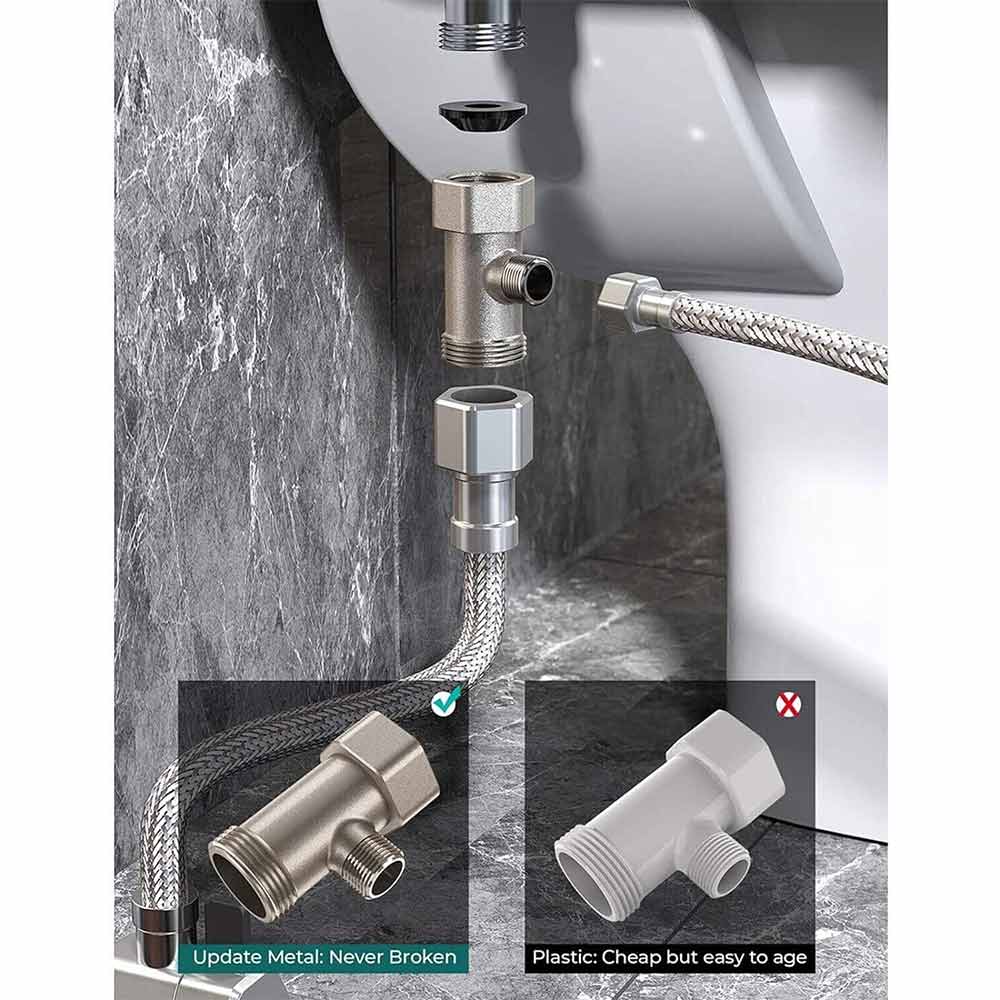Dual Nozzle Hygiene Toilet Bidet Water Wash Clean Unisex Seat Attachment Sprayer