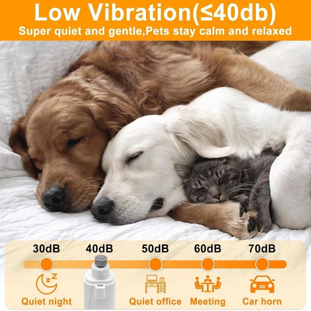 Pet Nail Clipper Grinder 3-in-1 – LED Dog Claw Trimmer, Quiet USB Rechargeable