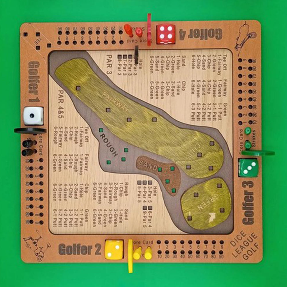 Mini Golf Dice Game – Tabletop Wooden Board Game, Family Fun Challenge