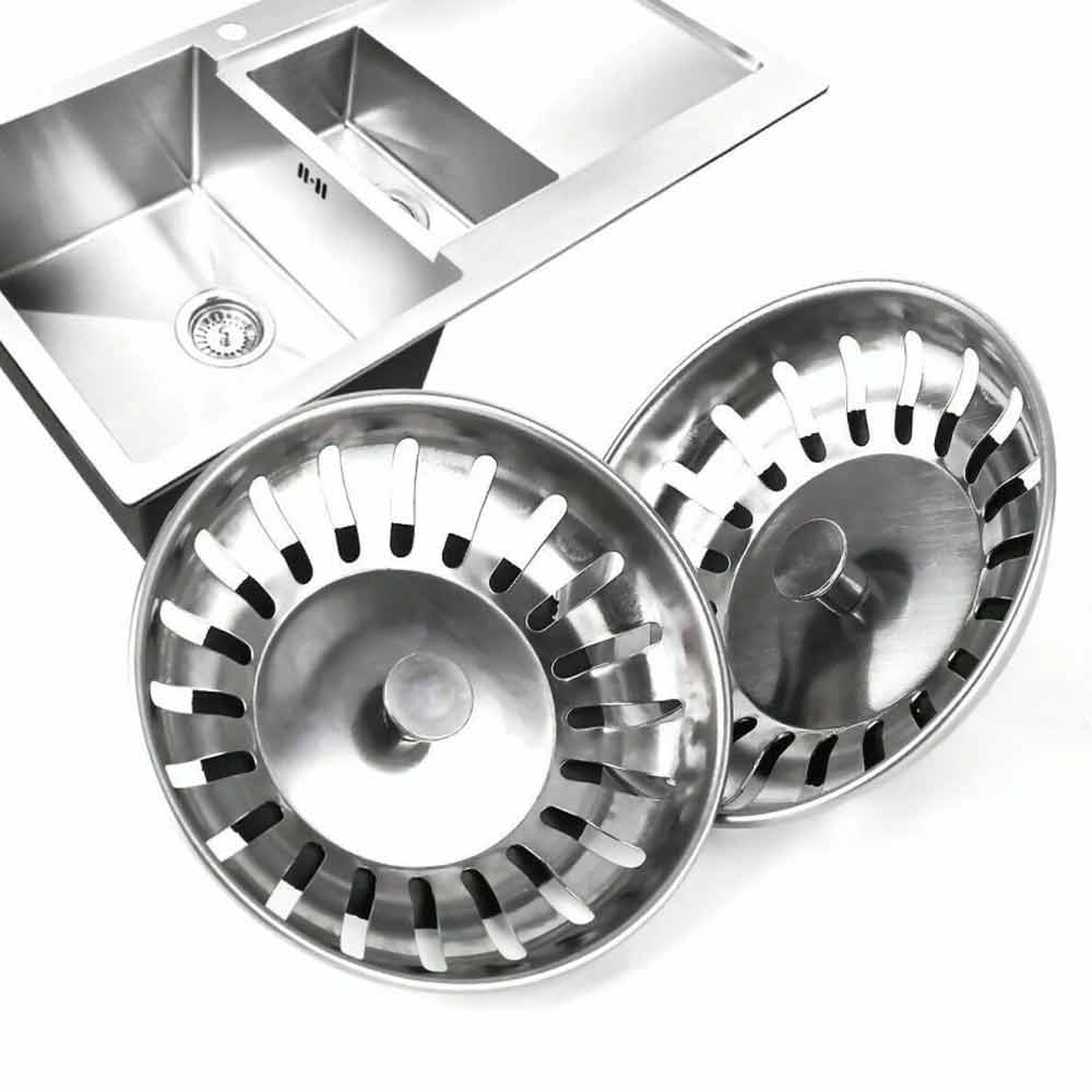 2X High Quality Stainless Steel Kitchen Waste Sink Drain Strainer Plug Stopper