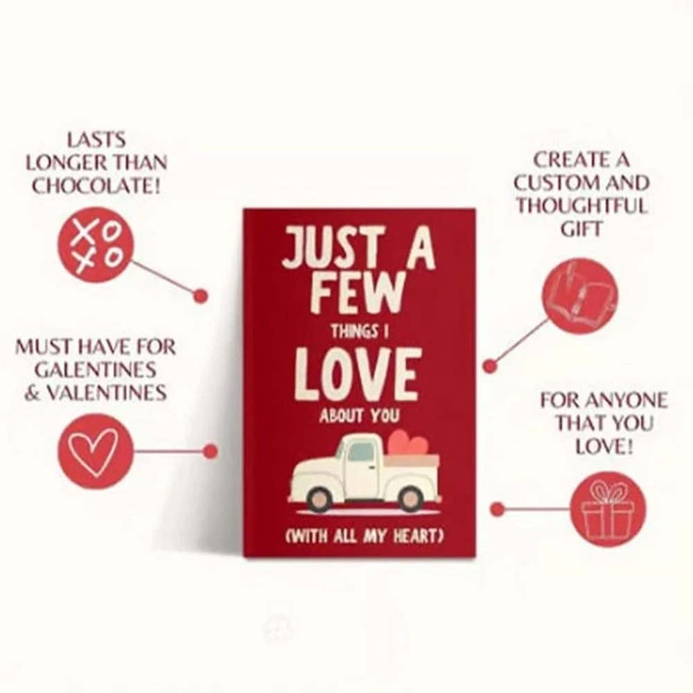 Fill-in-the-Blank Love Gift Book - "Just a Few Things I Love About You" Personalized Journal