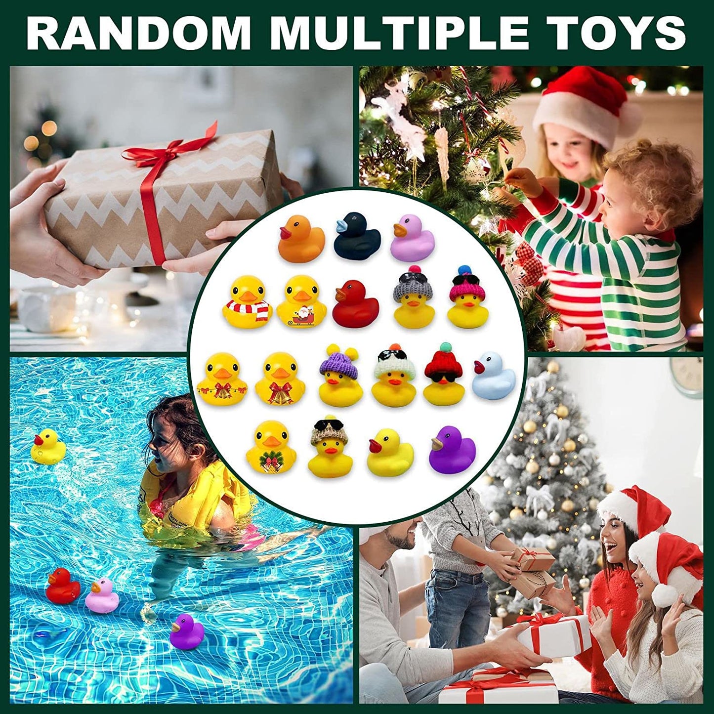 Christmas Advent Calendar 24 Days Countdown Box Float Squeaky Sound Duck Toy