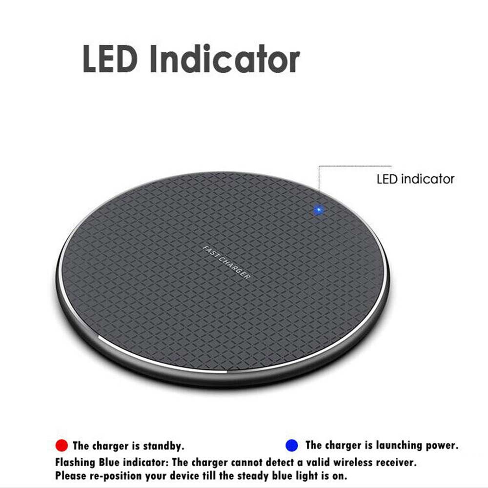 10W Wireless Charger Charging Pad For iPhone 13 12 11 Pro Max Samsung S21 S20