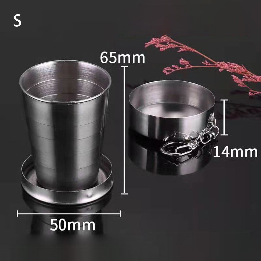 304 Stainless Folding Cup – Telescopic Mug for Campers & Hikers, Portable