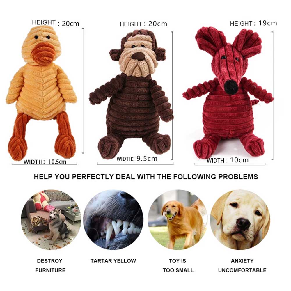 Puppy Teeth Toys Cute Pet Dog Chew Toy Squeaker Squeaky Soft Plush Play Sound