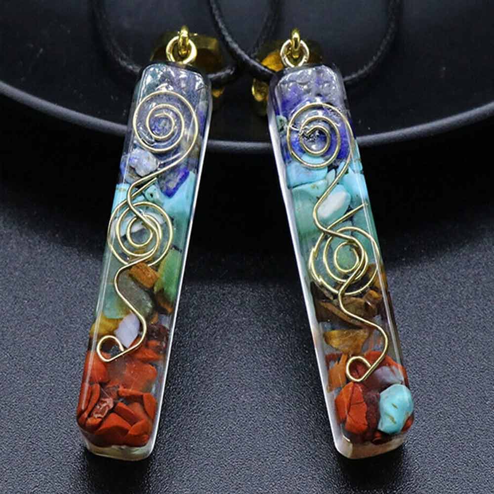 7 Chakra Crystal Necklace –1PC  Healing Stone Energy Pendant for Yoga & Meditation