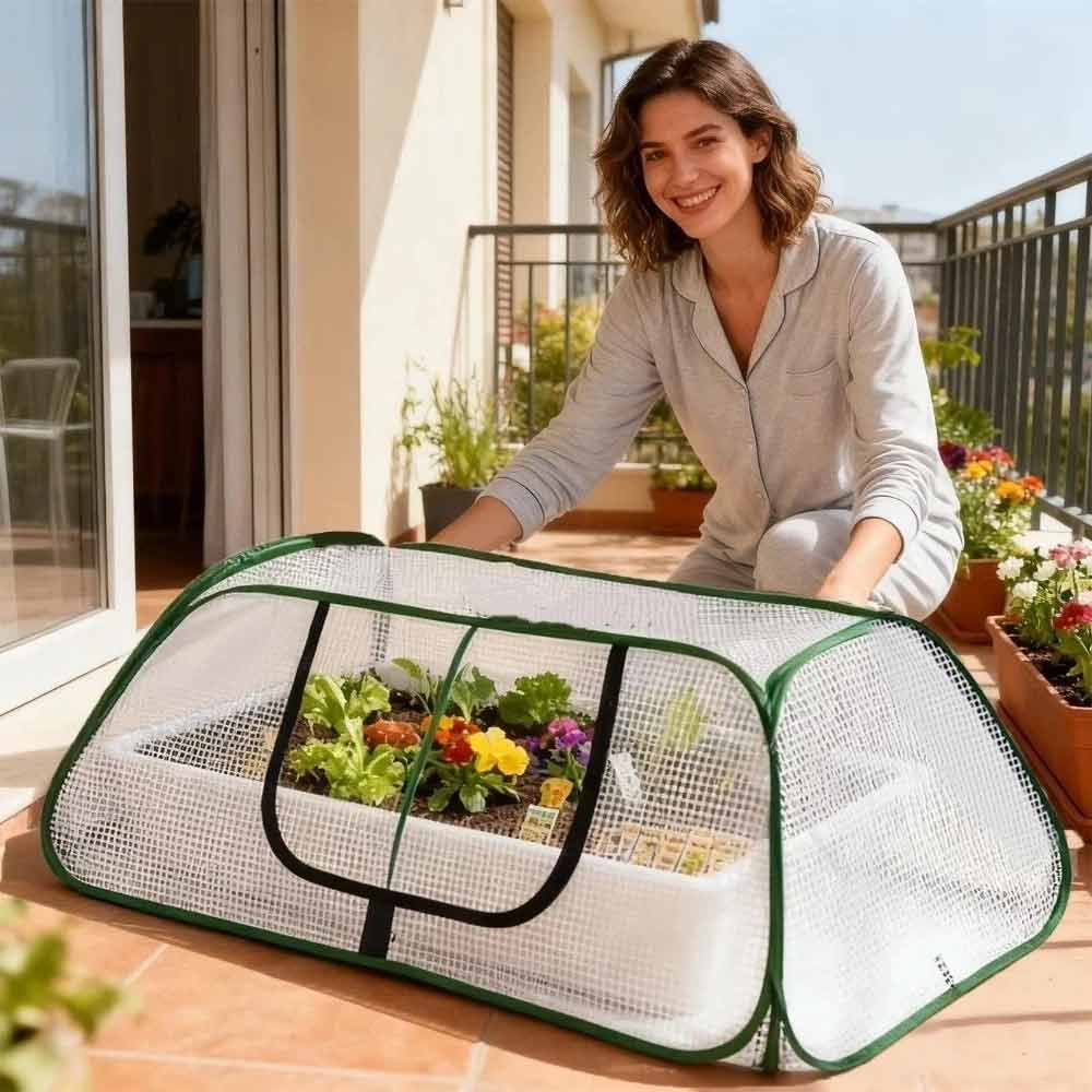 Garden Mesh Plant Cover – Pop-Up Raised Bed Row Cover with Storage Bag