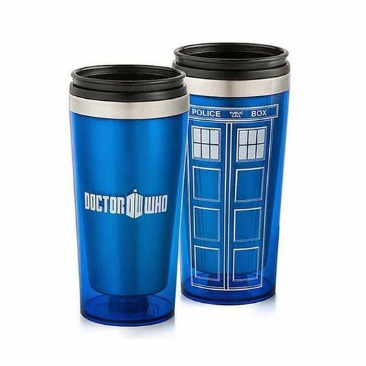 16oz Bottle Doctor Who Travel Coffee Mug TARDIS Insulated Tumbler Cup
