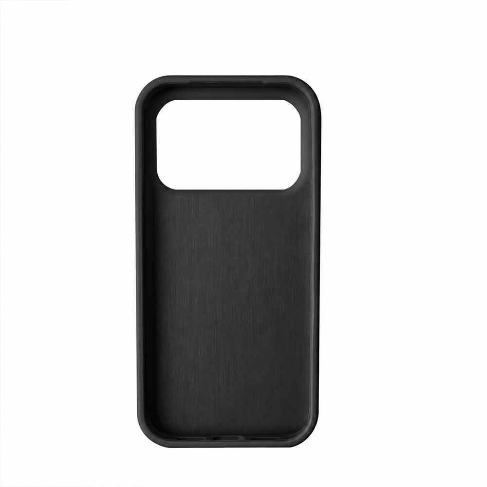 Aluminum-Look iPhone 18 Pro Max Case – Black Grooved Back Cover with Grip