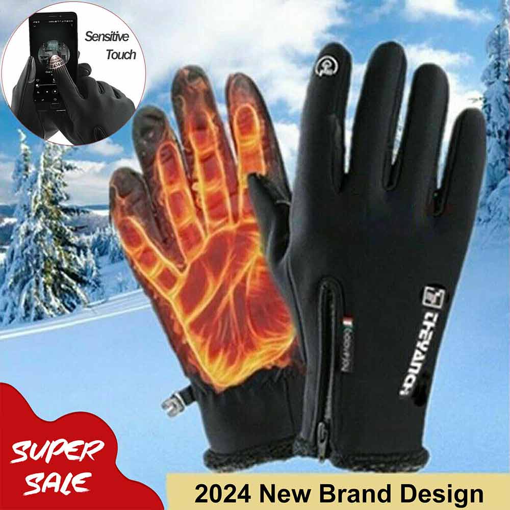 Thermal Winter Gloves Waterproof Touch Screen Thermal Windproof Warm Zipper