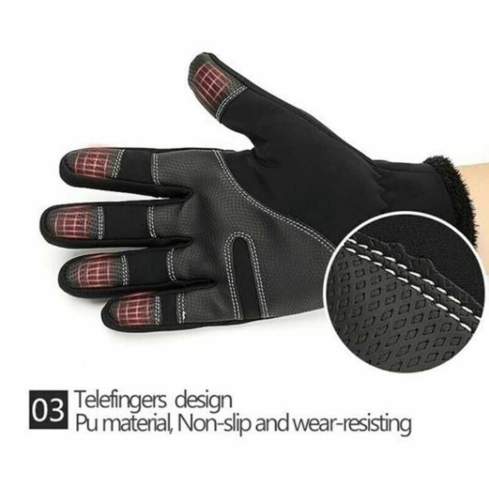 Thermal Winter Gloves Waterproof Touch Screen Thermal Windproof Warm Zipper