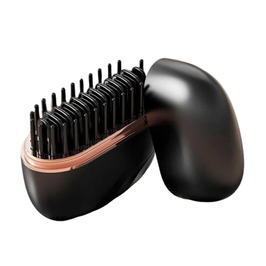2-in-1 Cordless Mini Hair Straightener Brush | Portable Straightening & Styling Tool with 3 Temperature Settings