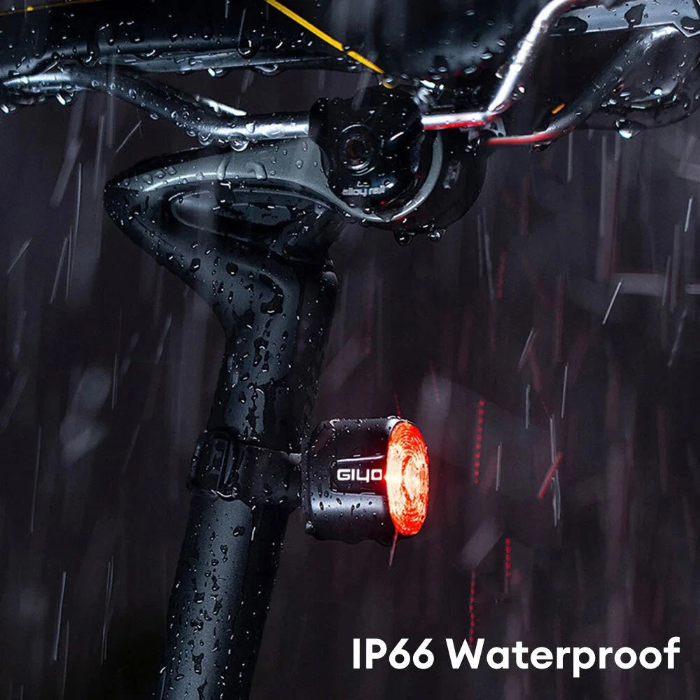 Mountain Bike Cycling LED Tail Light USB Rechargeable Bicycle Brake Rear Light