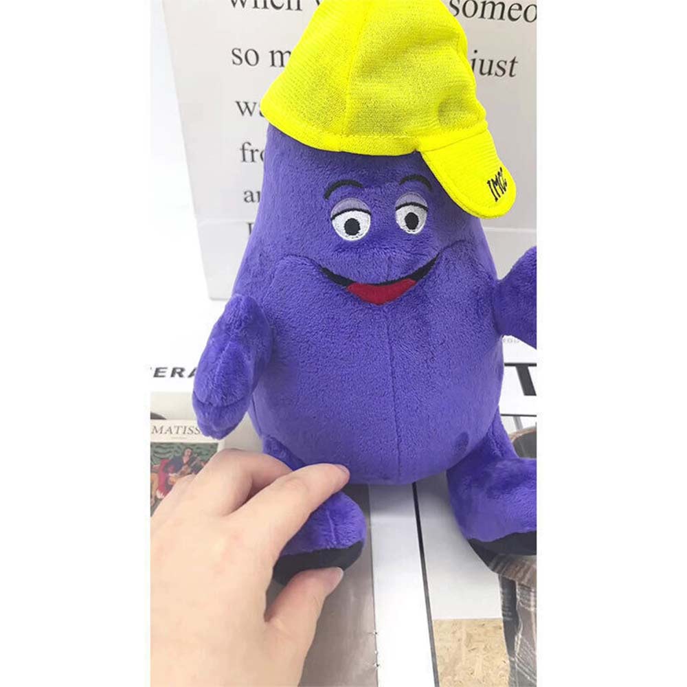 22cm Grimace Shake Yellow Hat Plush Doll High-quality Short Plush Ideal Gift For Kids