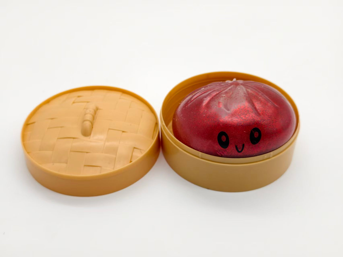 Steamed Bun Squishy – 2-Pack Gold & Red Slow Rebound Stress Relief Toy