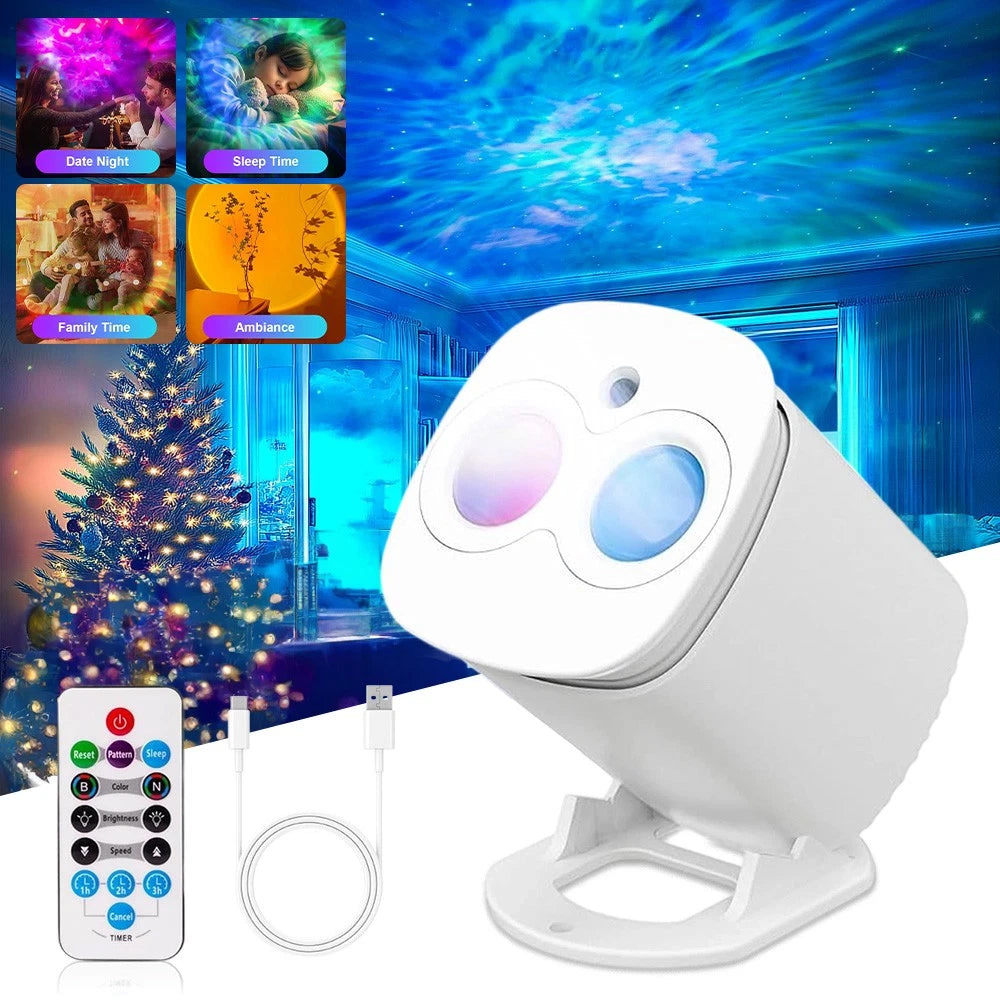 Smart Nebula Galaxy Projector Starry Lamp - Remote Control Night Light for Ceiling/Wall