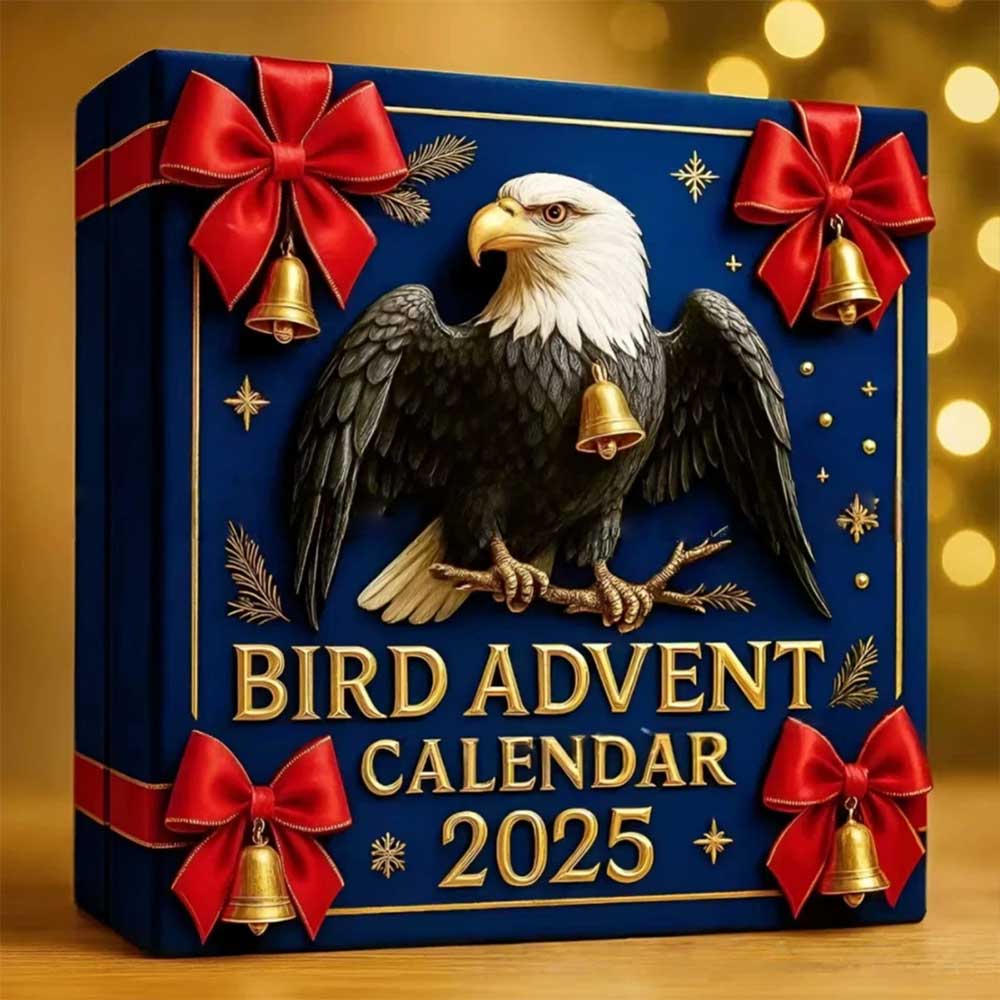 2D Bird Lover's Advent Calendar 2025 – 24 Days of Festive Countdown with Acrylic Bird Ornaments