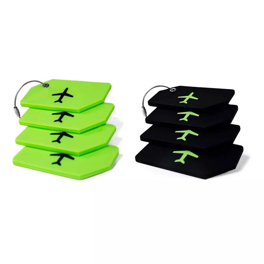 5pcs Luggage Tag Silicone Travel Baggage Suitcase Identity Address Name Label