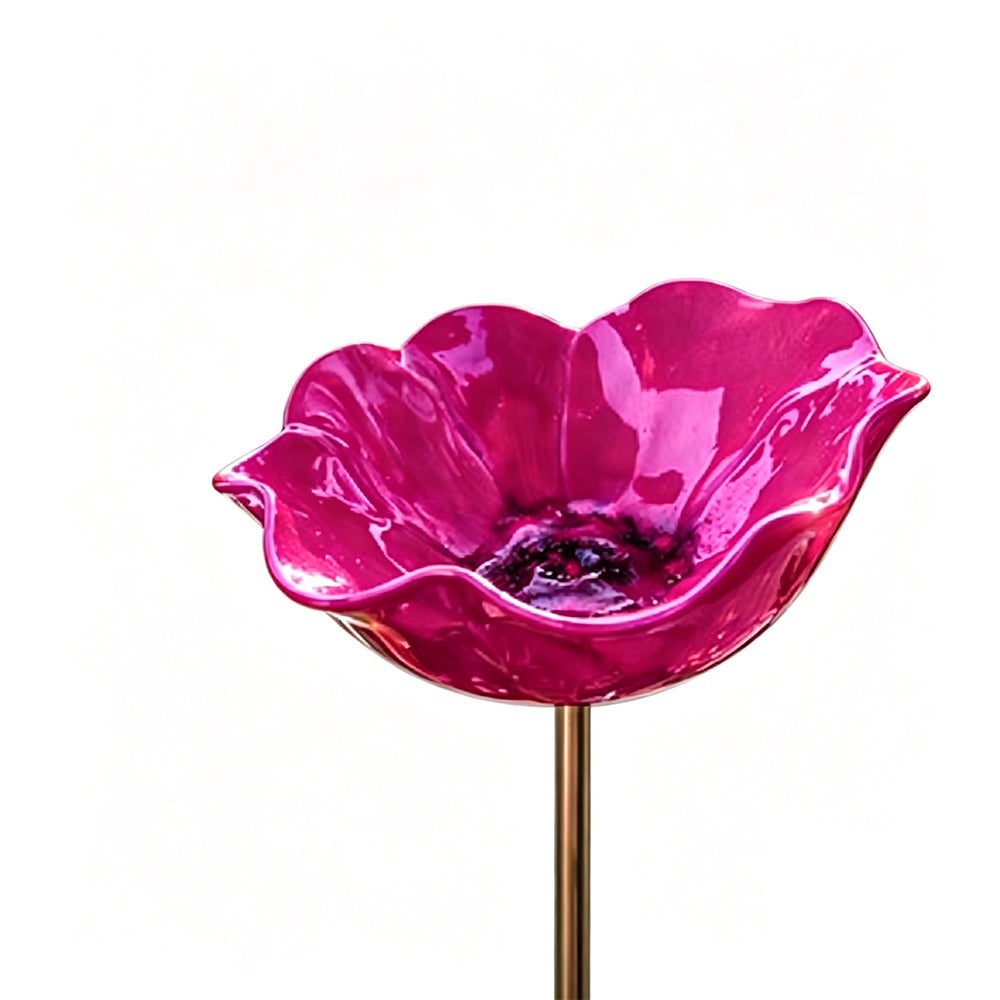 Garden Bird Bath Stake – Metal Feeder Station, Outdoor Flower Decor 15cm