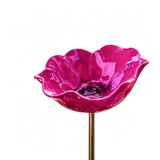 Garden Bird Bath Stake – Metal Feeder Station, Outdoor Flower Decor 15cm