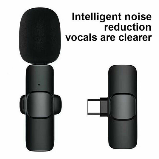 Wireless Lavalier Microphone Mini Mic For Android iPhone ipad Vlog Live Stream