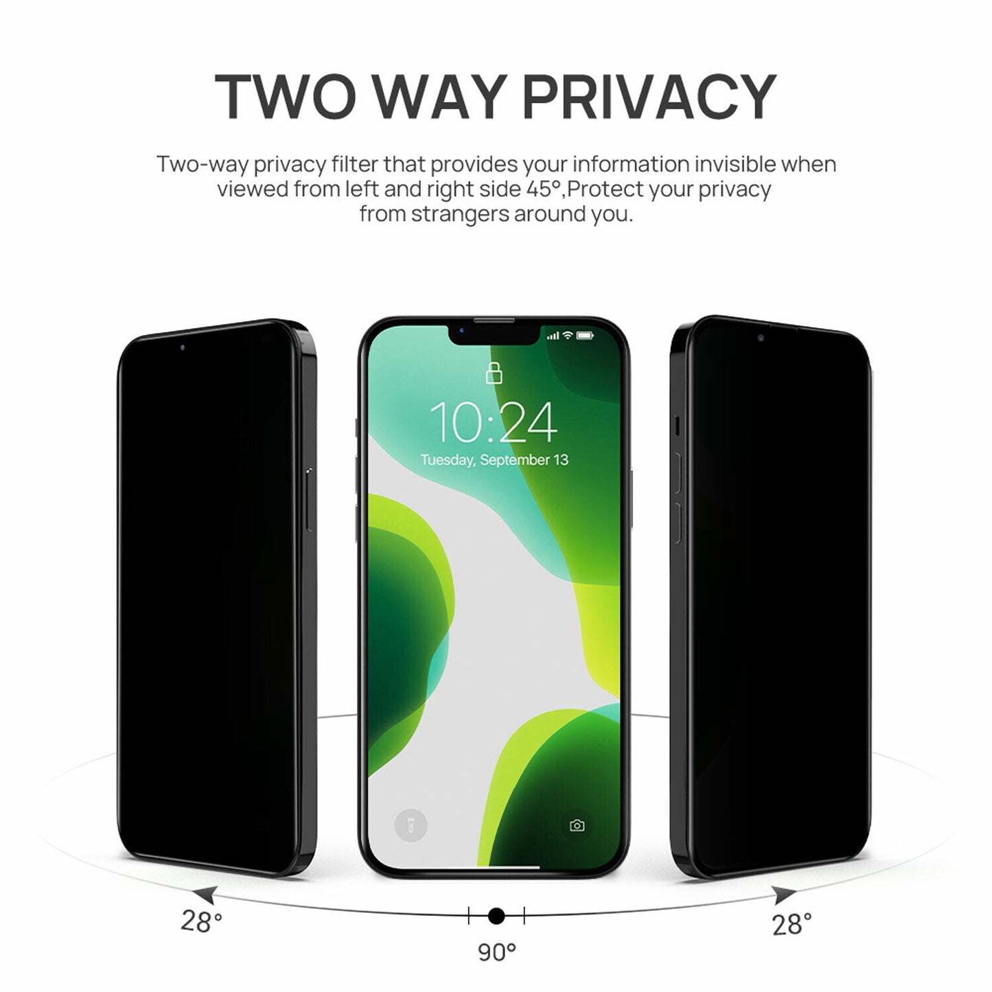 Privacy Tempered Glass Screen Protector For iPhone 16 15 14 13 12 11 Pro Max XR