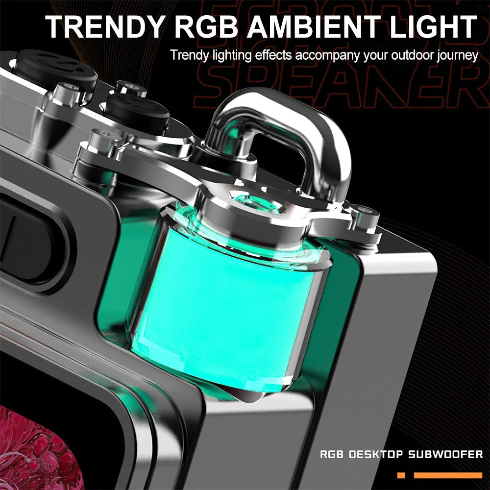 Outdoor Wireless Bluetooth Mini Speaker - Alarm Clock, RGB Lamp & App Control