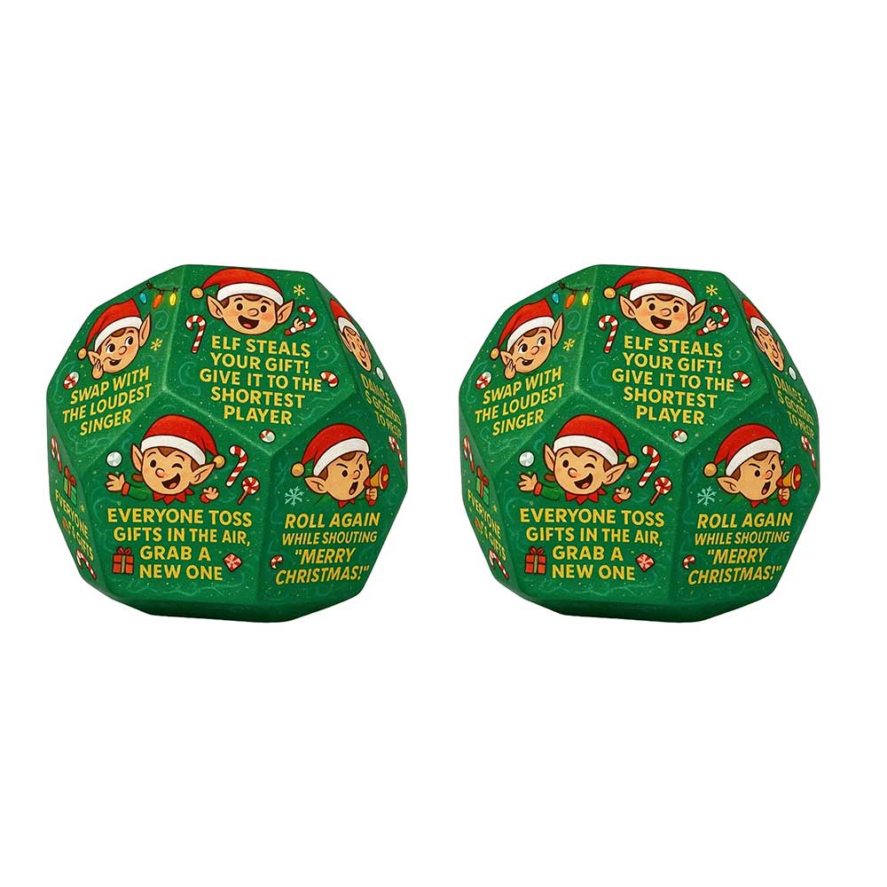 2x Hilarious Gift Exchange Dice Game - Fun Christmas Party Game & Stocking Stuffer