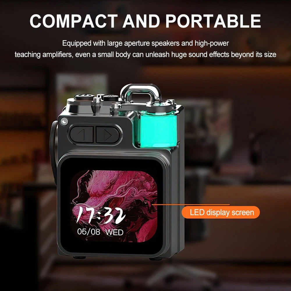 Outdoor Wireless Bluetooth Mini Speaker - Alarm Clock, RGB Lamp & App Control