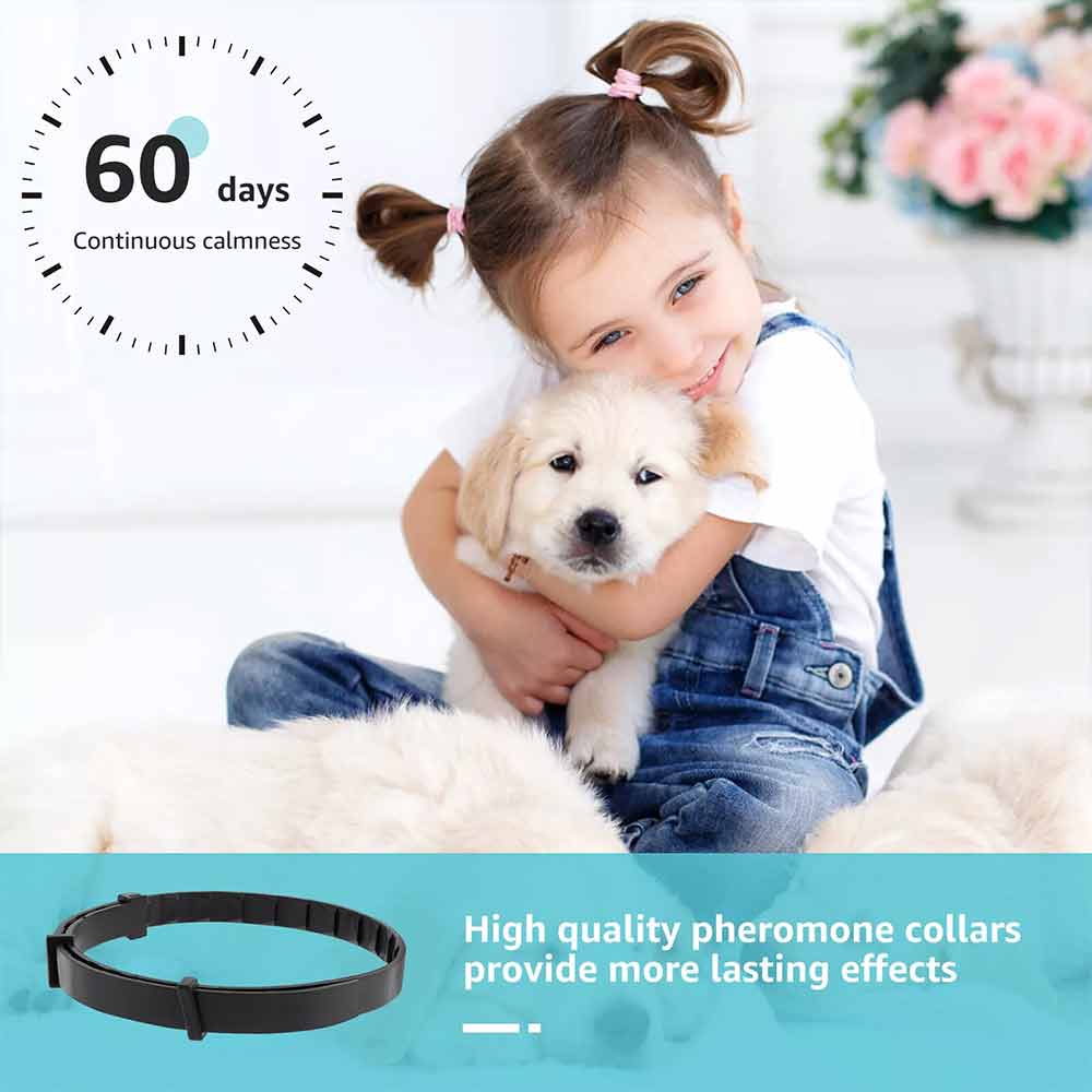 4-Pack Dog & Cat Calming Collars – 60-Day Pheromone Relief for Anxiety, Travel & Storm Stress