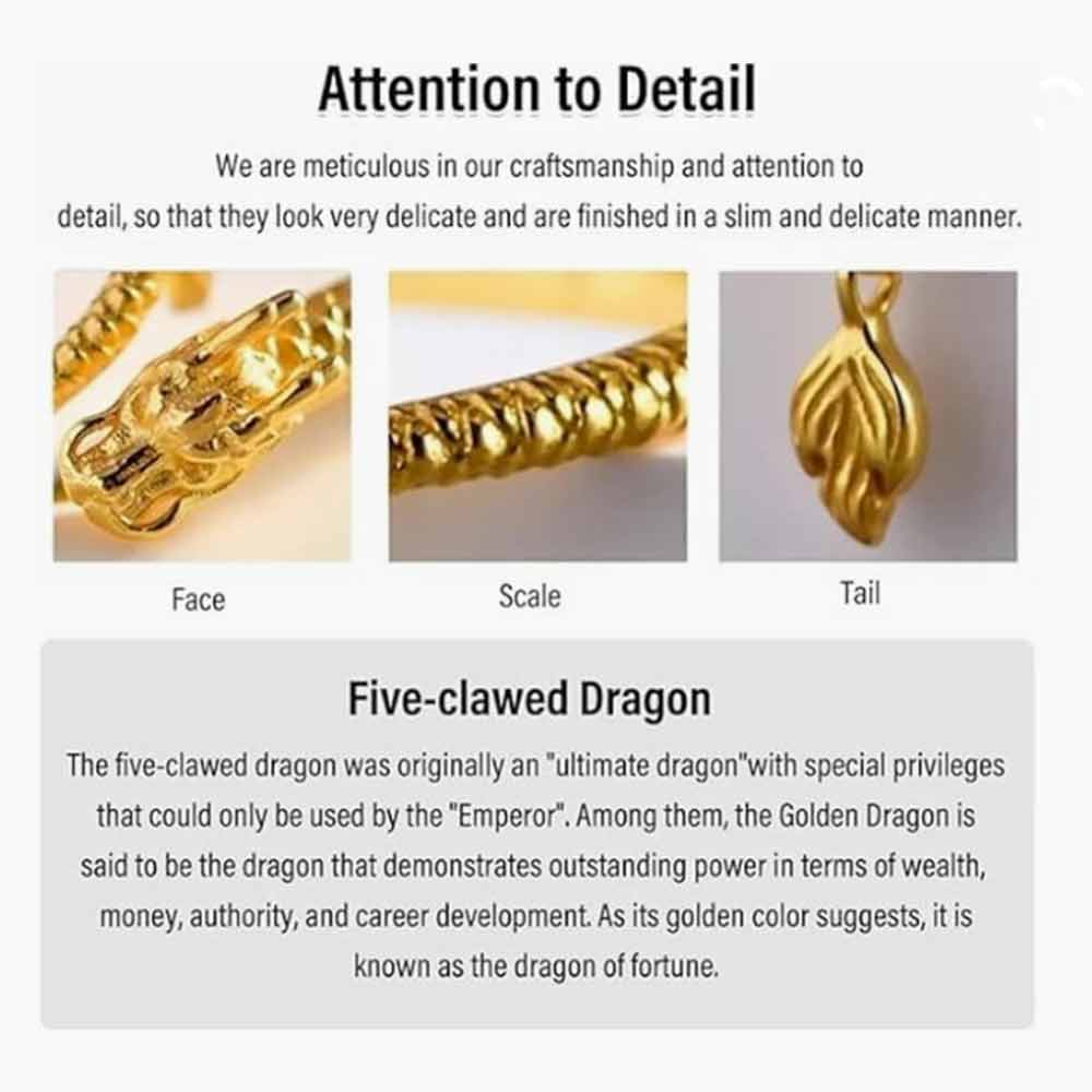 Adjustable Wrap Dragon Rings Dragon's Tail Qiankun Lucky Ring, Dragon Tail Wrap