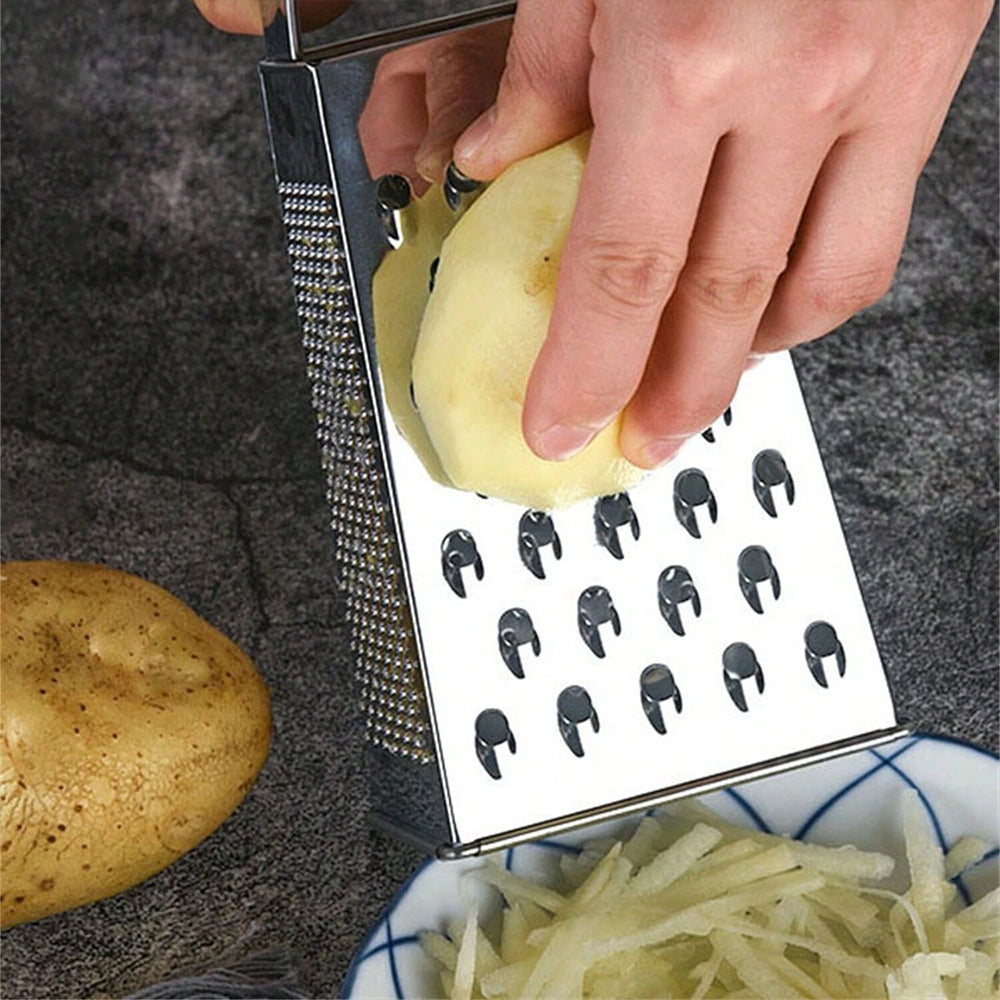 4 Sided Box Cheese Grater Stainless Steel 8 Inch Kitchen Vegetable Slicer Cutter