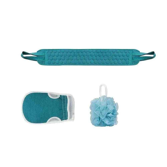 Exfoliating Body Scrubber Set – Back Scrubber, Bath Glove & Shower Loofah 3-in-1